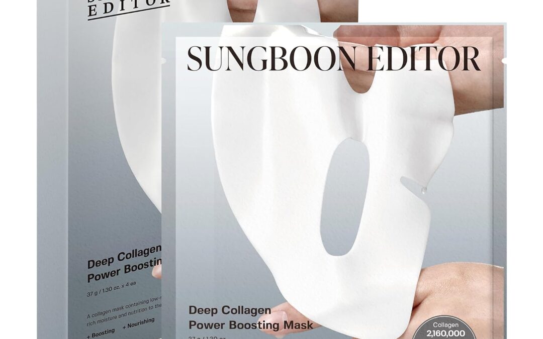 SUNGBOON EDITOR Deep Collagen Overnight mask 37gx4ea | Real Collagen 2,160,000PPB for Elasticity | TikTok Trend Items | Original Hydrating Collagen Face Mask | Korean Skin Care