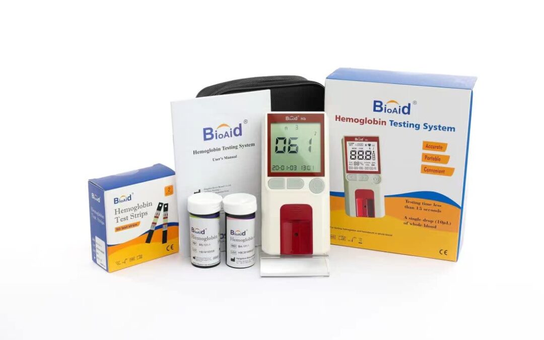 Bioaid Hemoglobin Test Meter kit with 25pcs strips,25 lancets and 25 capillary tubes