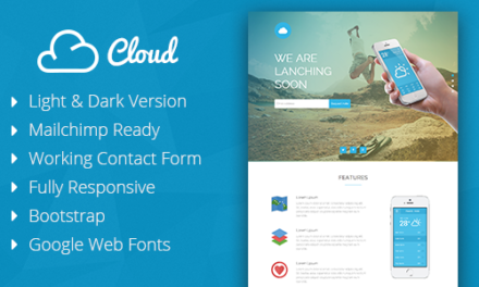 Cloud – Mobile App Coming Soon Responsive Template