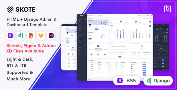 Skote – HTML & Django Admin Dashboard Template