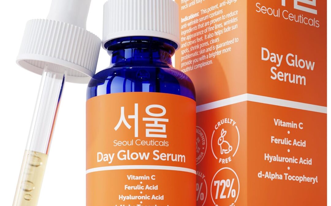 SeoulCeuticals Korean Skin Care 20% Vitamin C Hyaluronic Acid Serum + CE Ferulic Acid – Potent Anti Aging, Anti Wrinkle Korean Beauty 1oz