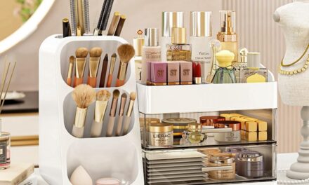 Makeup organizer with Drawers for Vanity,Spacious Cosmetic Display Case,Perfect Storage Solution for Your Beauty Essential(White)