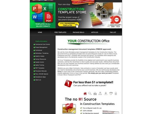 Construction Document Templates Store