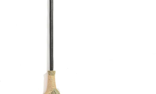 Vietnamese Broom 46inch Length – Broom for Sweeping Indoor Outdoor – Long Wooden Handle Natural Soft Broom for Jumping, Weeding, Decoration